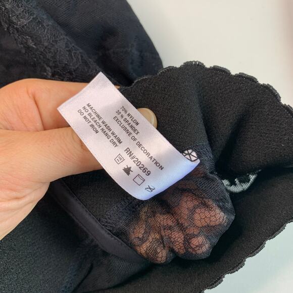 Rago Women's Long Line Bra Style 2202 Black Lace 48B - Picture 5 of 5